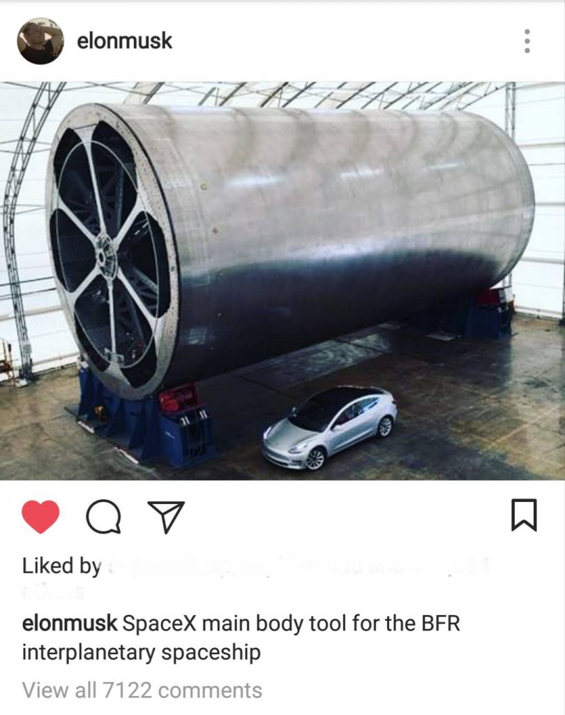 Elon Musk อวดแม่พิมพ์จรวดขนาดใหญ่