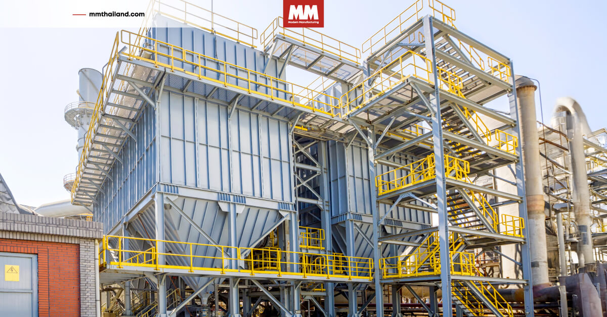 รูปเครื่องกรองฝุ่นในโรงงานขนาดใหญ่