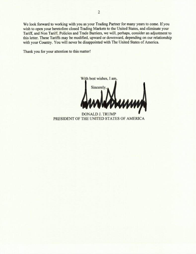 จดหมายจากทรัมป์ขึ้นภาษี 7 ก.ค. 2025 ตอน 2