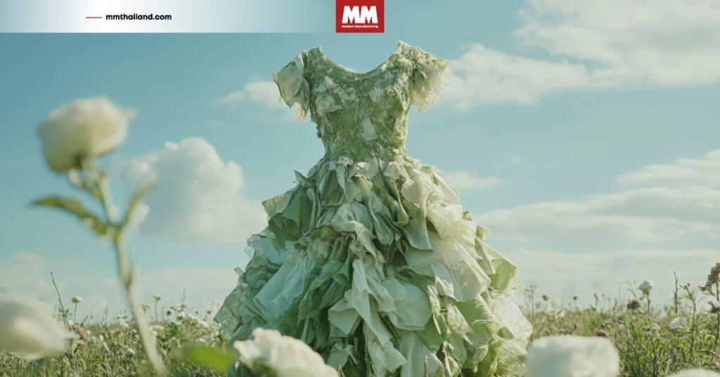 ชุดเดรสสีเขียวที่บ่งบอกถึงความเป็นมิตรต่อสิ่งแวดล้อม